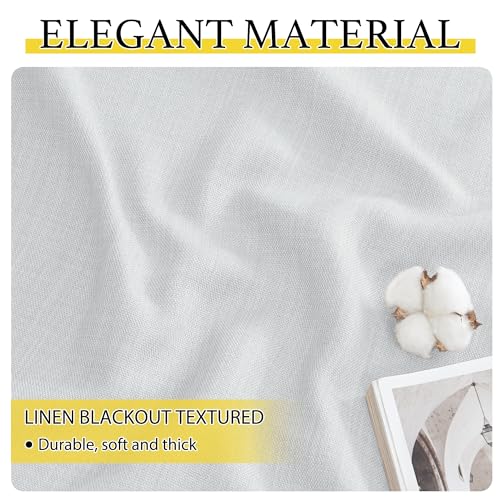 Image of NICETOWN Farmhouse Blackout Small Curtains - Thermal Insulated Grommet Curtain Valances Room Darkening for Kitchen Window Treatments Home Decor, 34 inch Wide x 30 inch Long, 1 Pair, Greyish White