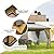 12'x14' Hardtop Gazebo, Wooden Coated Aluminum Frame Canopy with Galvanized Steel Double Roof, Outdoor Permanent Metal Pavilion with Curtains and Netting for Patio, Deck and Lawn(Wood-Looking)