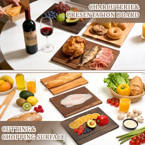 Set de 3 tablas de cortar de madera con soporte miniatura 5