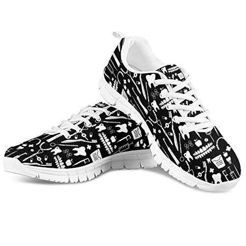 TOADDMOS Chaussures de marche pour femme, chaussures de tennis athlétiques, chaussures de fitness, baskets de jogging, pour femme et fille, Black Dental, 42 EU Cover