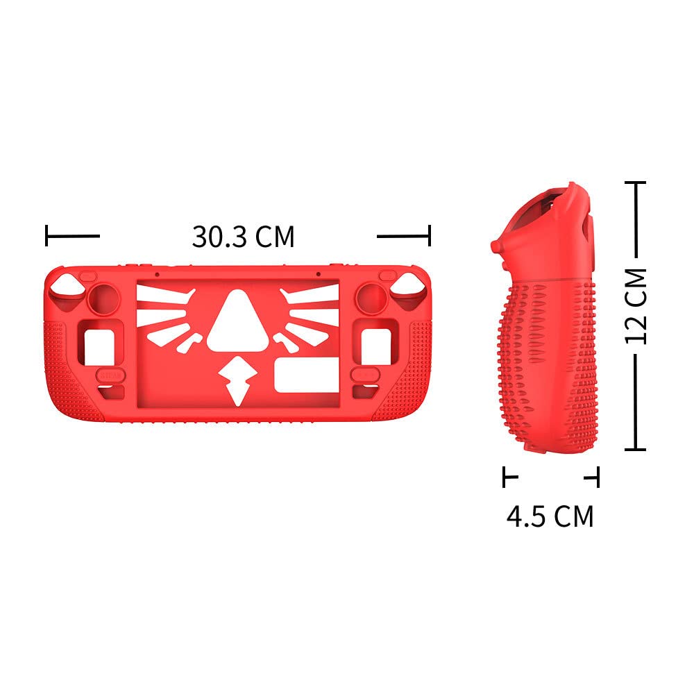 Estuche protector para Steam Deck, protector de cubierta suave de silicona con protección de cuerpo completo, absorción de impactos, cubierta de piel de goma ergonómica (verde)
