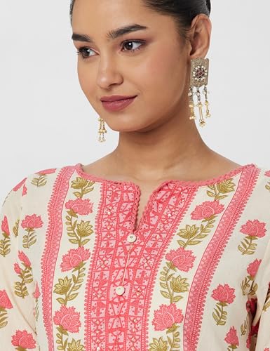 Image of BIBA Floral Women Cotton Straight Printed Kurta