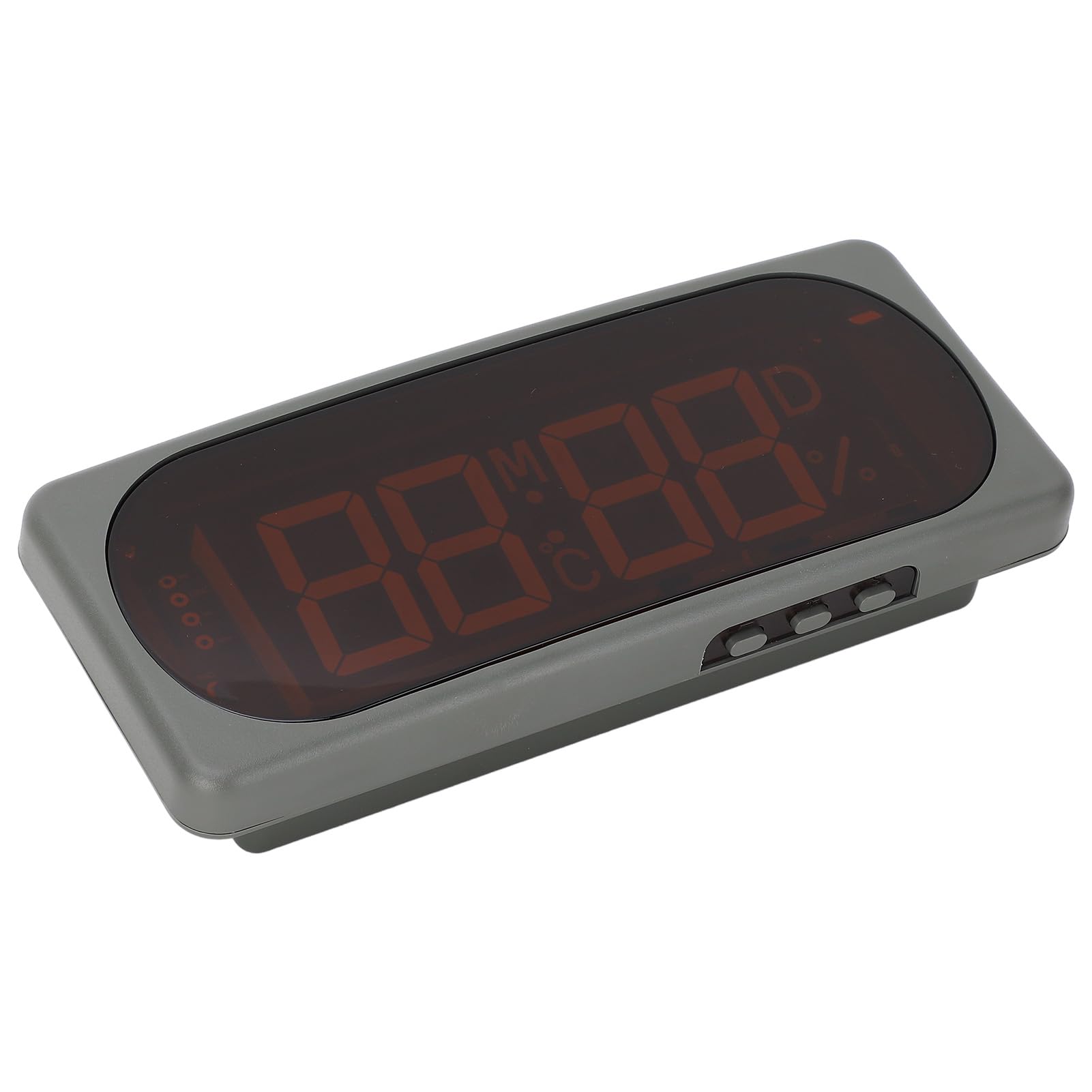 Reloj Electrónico para Coche con Termómetro e Higrómetro Digital, Pantalla LED de Fecha Hora Temperatura Humedad, Rango - 19℃ a 75℃, Montaje Empotrado o Colgante para Vehículos y