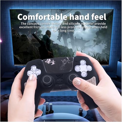 Image of Meyaar PS 5 Controller Cover Case, Anti-Slip Silicone Cover Skin Compatible with PS5 Dual Sense Controller with Thumb Grip Caps, Joystick Protectors (Grey)