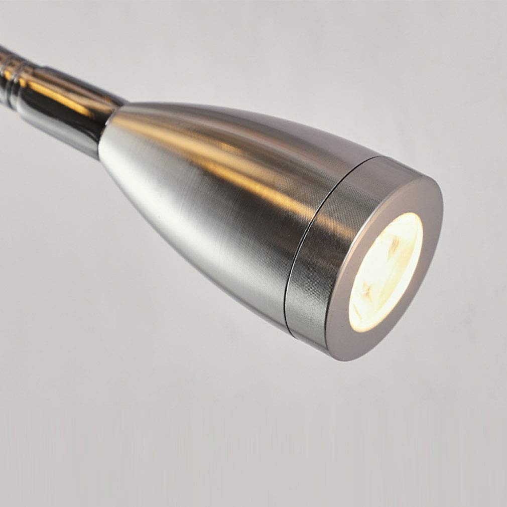 Nowoczesna lampa ścienna z portem USB i 3 W LED regulowana ciepła biała lampa do czytania, oświetlenie materiałowe, gniazdo E27, przy łóżku, 2 przełączniki, stylowa do sypialni (biała)