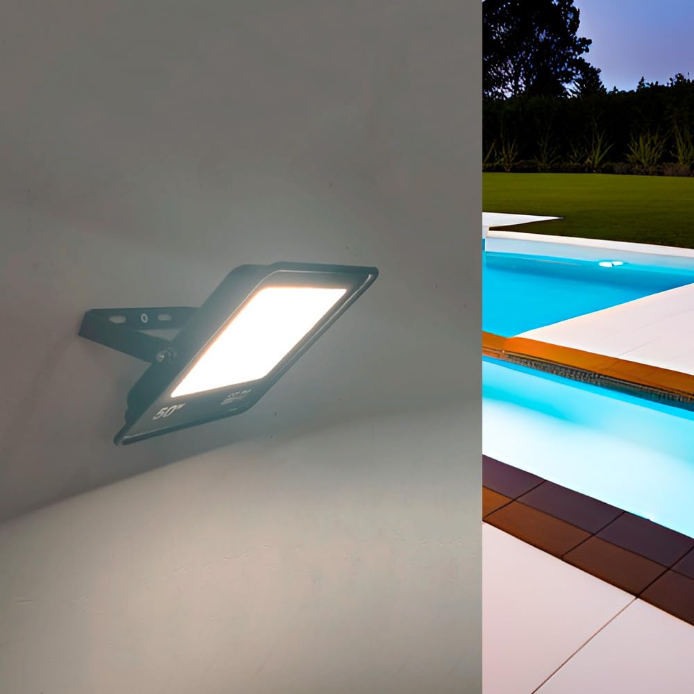 FactorLED Foco Led Exterior 200W (1400W), 22000Lm, Reflector EVO PRO, Outdoor Floodlight, Impermeable IP65, CCT Luz Seleccionable 3000K 4000K y 5700K, para Jardín, Garaje, Terraza y Patio (200W)