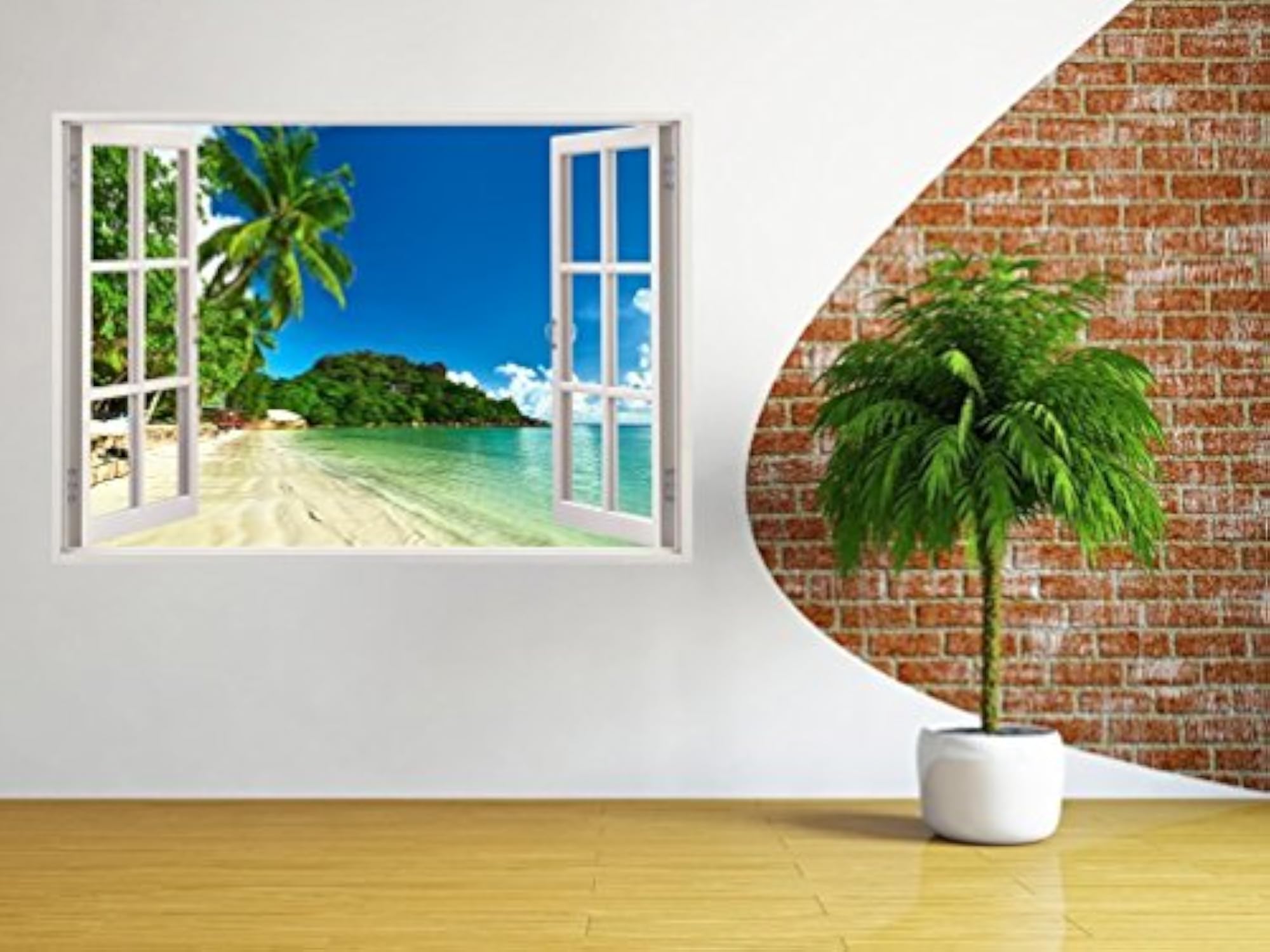 Vinyl Landscapes Wall Window Sticker, Multicolour