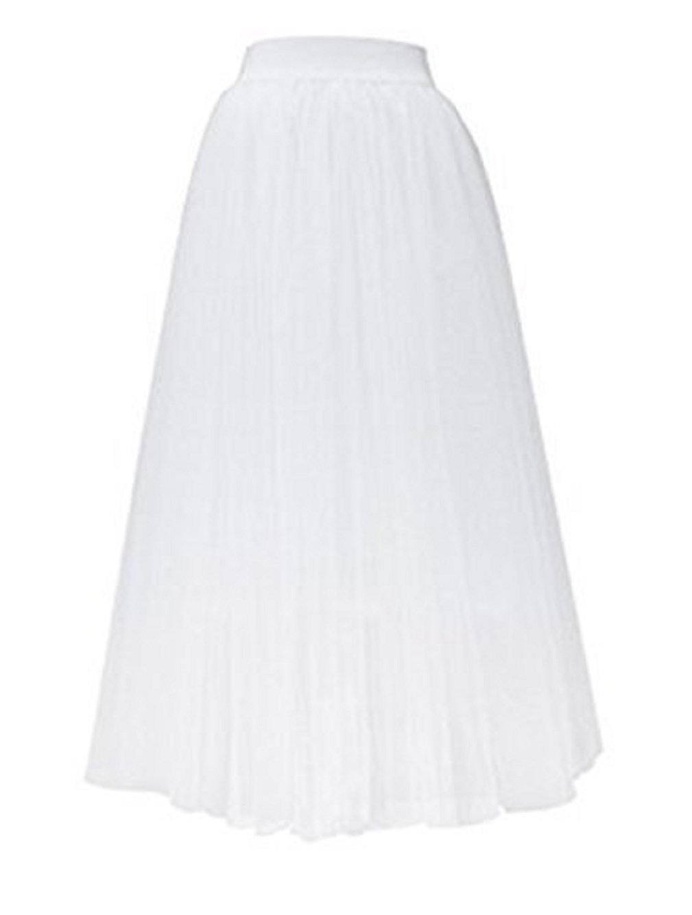 L&L® Women Girls 5 Layers Tutu Petticoat Long Skirt Rockabilly Tulle Goth Ballet Skirt (White)