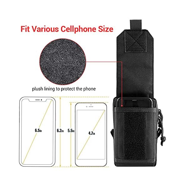 Tactical Molle Pouch Military Waist Bag Outdoor Men EDC Tool Bag Utility Gadget Organizer Vest Pack Purse Mobile Phone Case Hunting Compact Bag U.S.A Patch Carabiner Included - Image 4