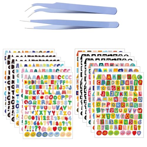 Uso versatile: Questi adesivi con lettere e numeri sono perfetti per decorare album di ritagli, biglietti di auguri, buste, cornici fotografiche, tazze, bottiglie d'acqua, telefoni cellulari, porte, finestre, specchi, laptop e molto altro. Ideali per design creativi e estetici