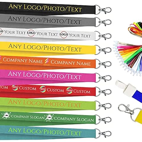 Personalized Lanyards Custom Neck Straps with Logo/Photo/Text/Name for Office Company School Event - 1 PCS Cover