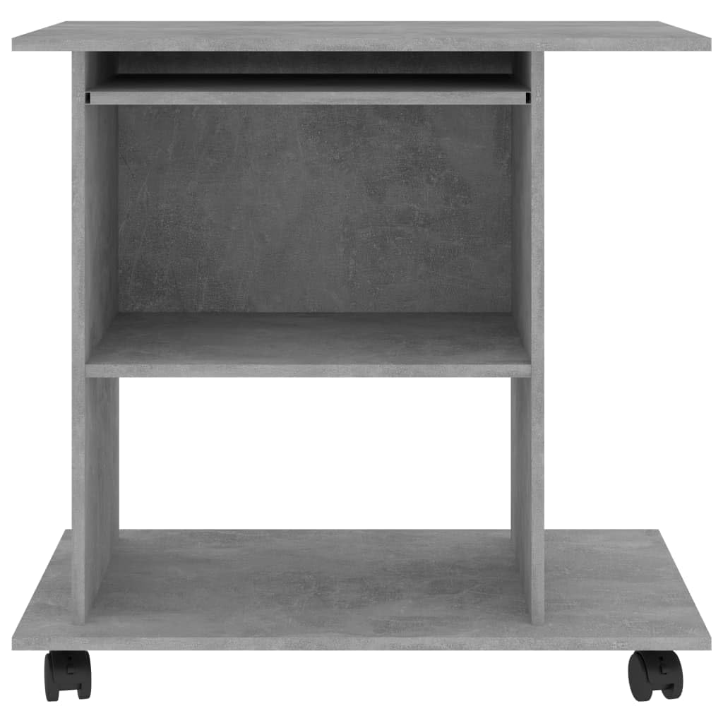 Scrivania,Supporto per stampante,Piccola postazione di lavoro in casa,Scrivania per computer in stile moderno,Scrivania per Computer Grigio Cemento 80x50x75 cm in Truciolato
