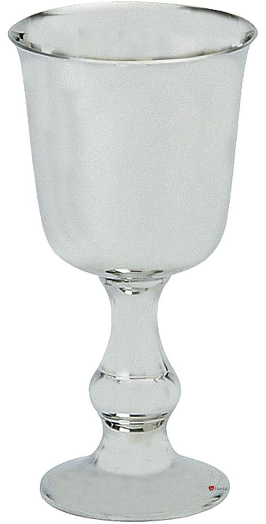 I LUV LTD Chalice Pewter Wine Goblet Plain Design Flared Lip Shaped Stem 5