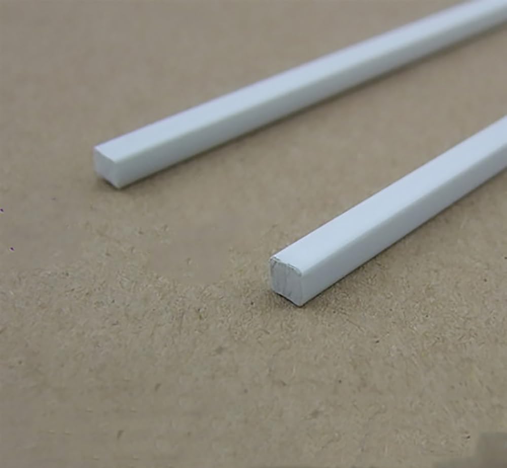 10 Stück weiße Vollstäbe, 1 x 1 mm – 10 x 10 mm quadratische ABS-Kunststoffstäbe, Länge 250 mm ABS-DIY-Material for Modellteilzubehör(10x10mm)