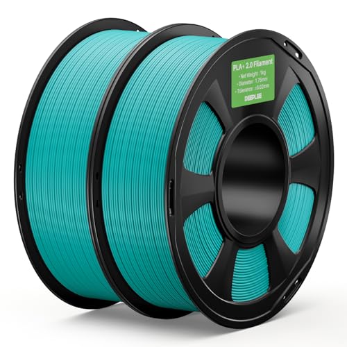 DEEPLEE Filament PLA Plus PLA+ 2.0 Turquoise 2kg de 1.75 mm avec Précision Dimensionnelle de +/- 0,02 mm, Impression Rapide 30 à 300 mm, 2 Bobines pour...
