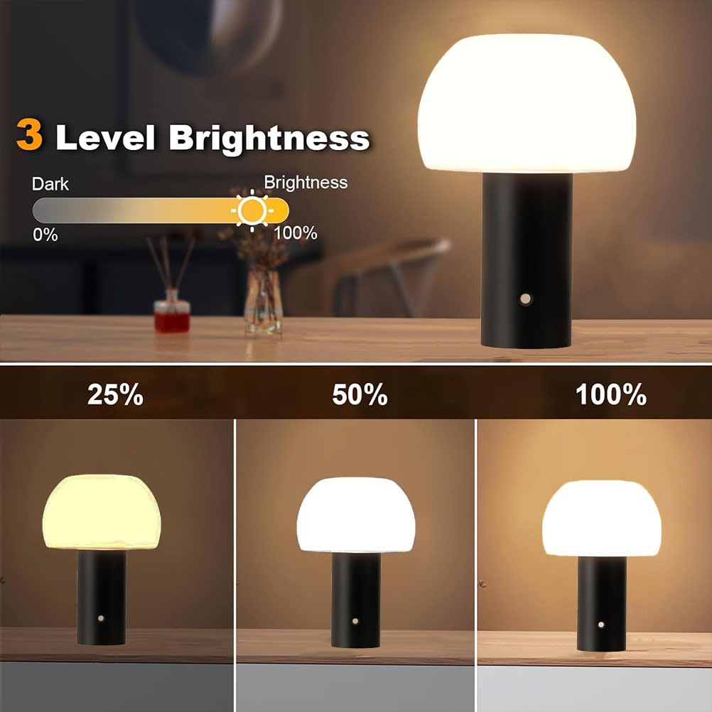 Lampada Da Tavolo Ricaricabile Senza Fili - Touch Dimmerabile, IP54, 4000mAh - Foto 9