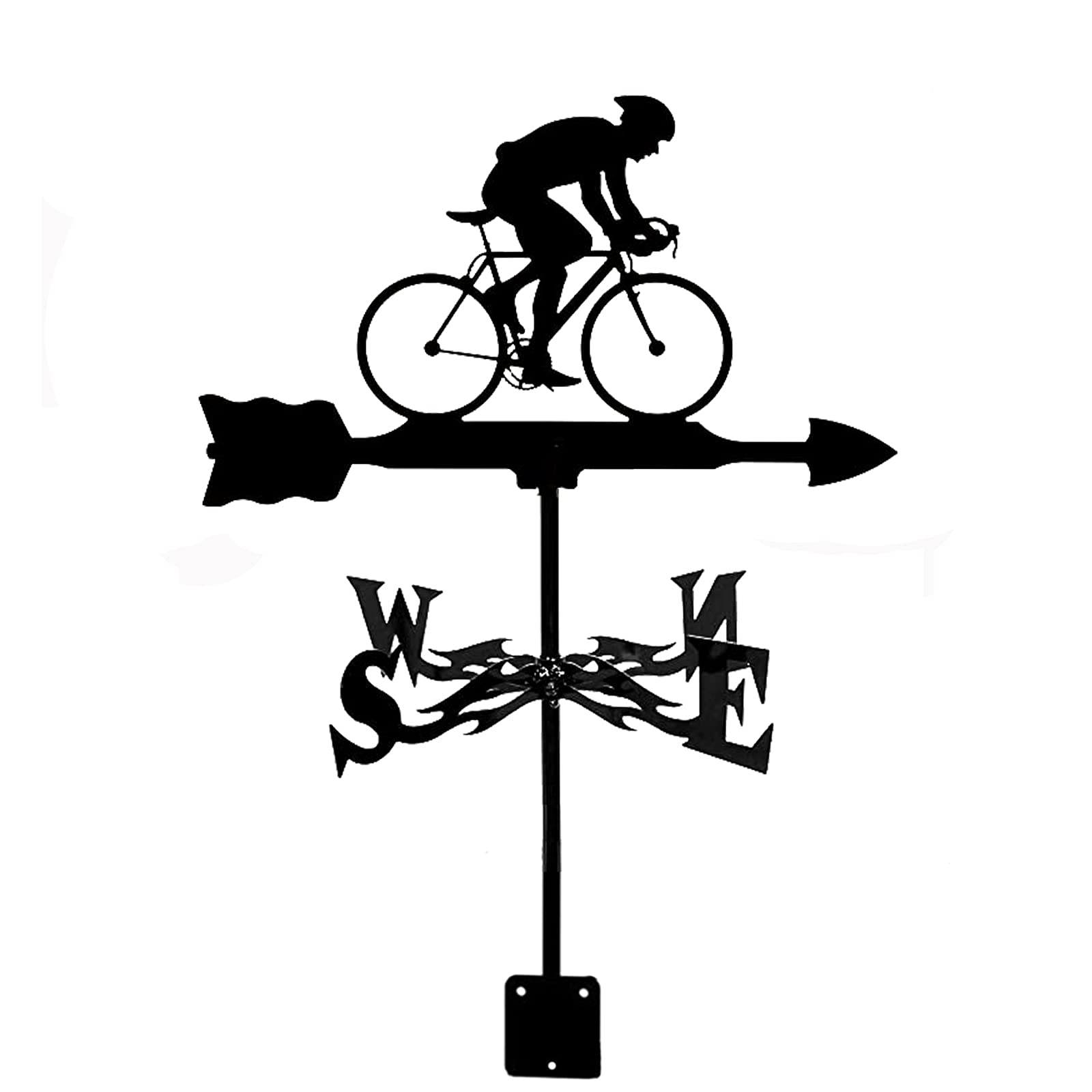 TAXXII wind vane Weathervane Weather Vane with Poodle Bee Cyclist Ornament, Wind Direction Indicator Outdoor Roof Garden Mount Yard Decor Vane,Yard Indicating (Cyclist)