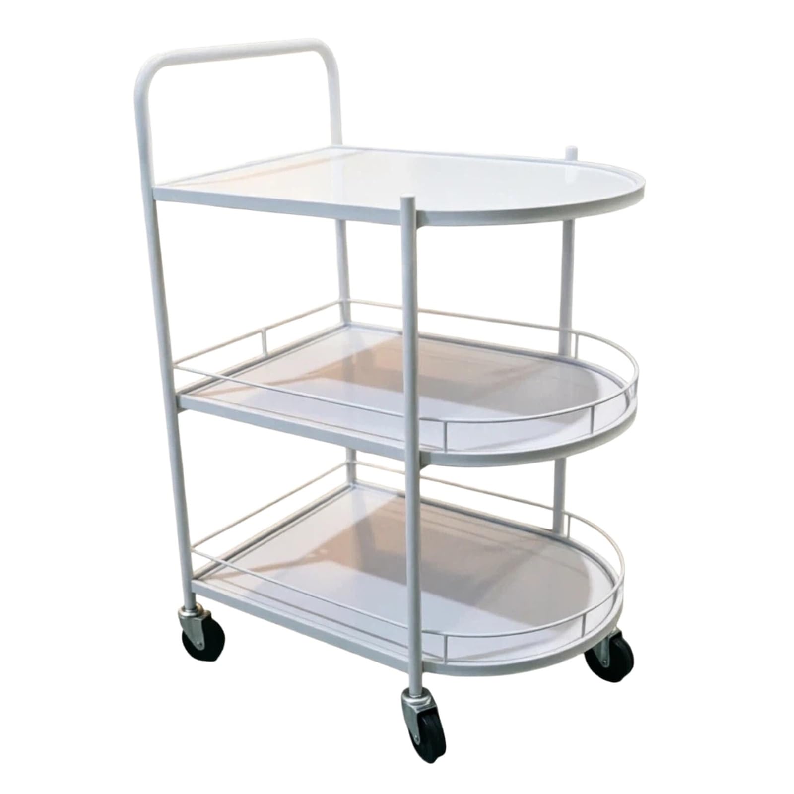 ZYYANSHOP Kitchen Storage Cart Rolling Serving Cart Mobile Beverage and Tea Trolley for Restaurant and Hotel(White)