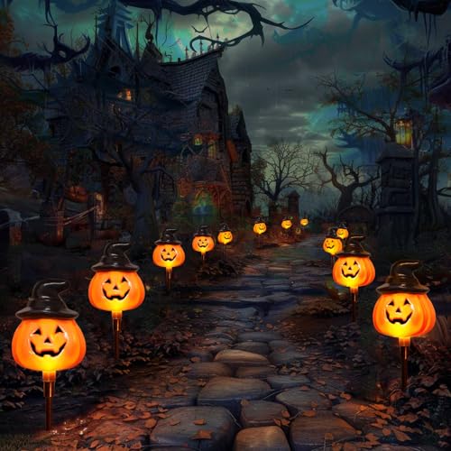 Awinking 6 Pack Solar Jack O Lantern Stake String Lights の商品画像 4