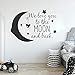 Nous vous aimons jusqu'à la lune et le dos Wall Sticker Lovely Decor for Baby Girl Room Nursery Cartoon Art Vinyl Murals YT2790, H616 King blue, S 56x40cm
