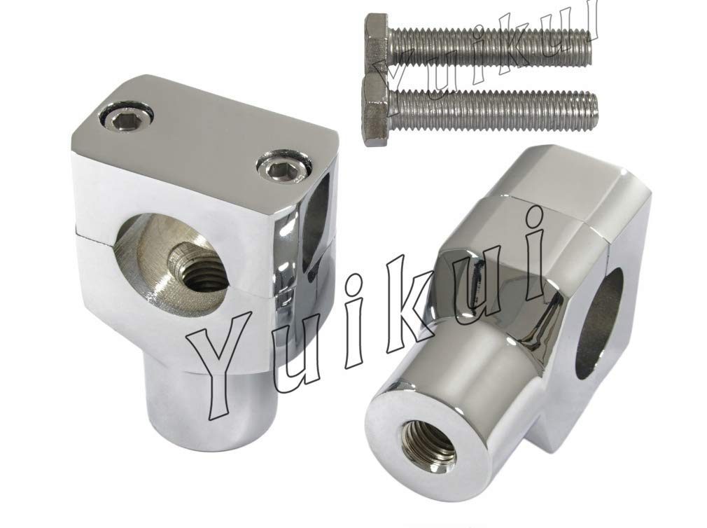 YUIKUI RACING Unicersal Motorcycle Billet 25.4mm 1inch Chrome Handlebar Risers for YAMAHA V-STAR 950 / DRAG STAR XVS 950 / TOURER From 2014