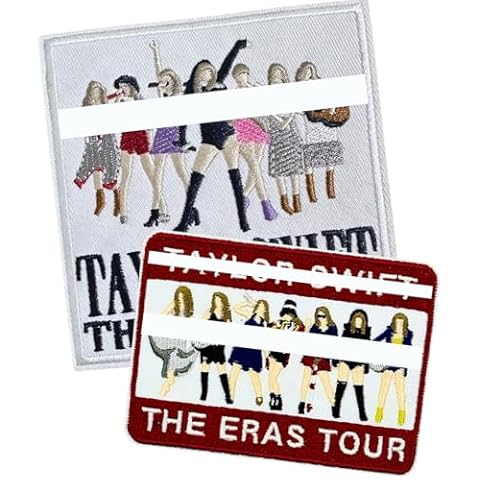 2Pcs Cool Popular Musician's Singer Embroidered Patches Bulk Iron on/Sew on Applique Embroidery Repair Patch DIY Craft Accessories for Music Fans Girls Dress Jacket Jeans Backpack Hat Vests Bags Cover