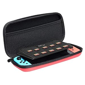 Amazonベーシック Nintendo Switch専用収納ケース 本体・カード10点収納可 25×5×13cm レッド
