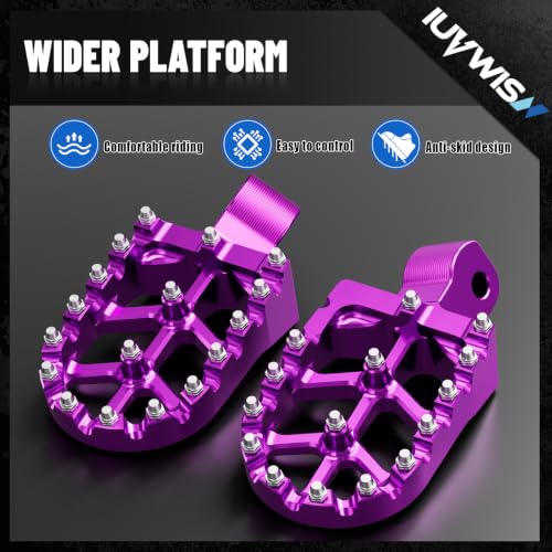 Image of Dirt Bike Foot Pegs CNC for MX650 MX500 SX500, Electric Dirt Bike Heavy Duty Footpegs Rest Pedal for MX 650 500 Purple