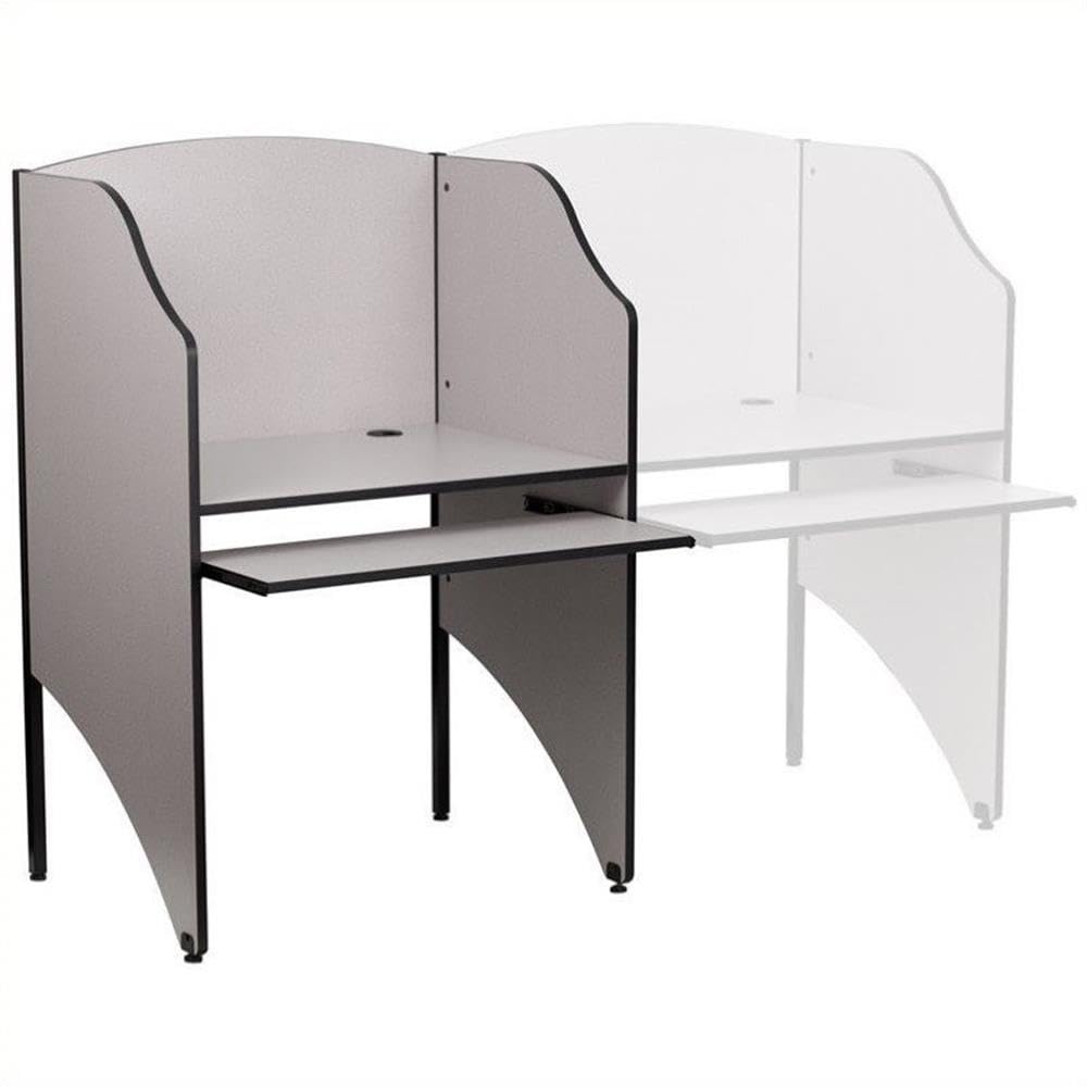 Kevin Starter Student Study Carrel for Testing Centers and Classrooms, Starter Study Carrel Unit/Private Student Testing Desk, Gray