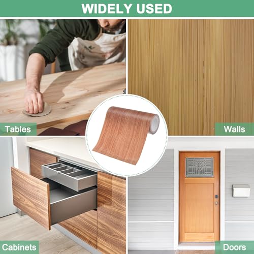 Image of M METERXITY 1-Roll Wood Grain Repair Tape, 6 Inch x 15ft Self-Adhesive Wood Floor Tape, Realistic Textured Repair Patch, Contact Paper for Furniture /Floors /Home Decor [Chocolate]