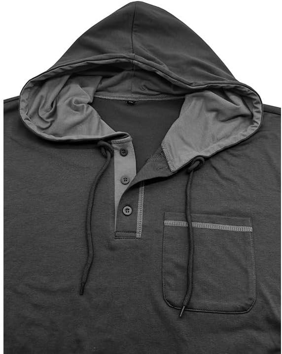 Mens Henley Shirts Long Sleeve Casual Button T-Shirt Lightweight Pullover Shirt with Pocket - Image 4