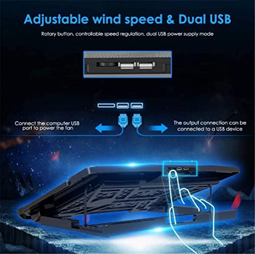 Base refrigeradora para laptop ultra delgada con 6 ventiladores silenciosos para laptops de 14 y 15,6 pulgadas miniatura 6