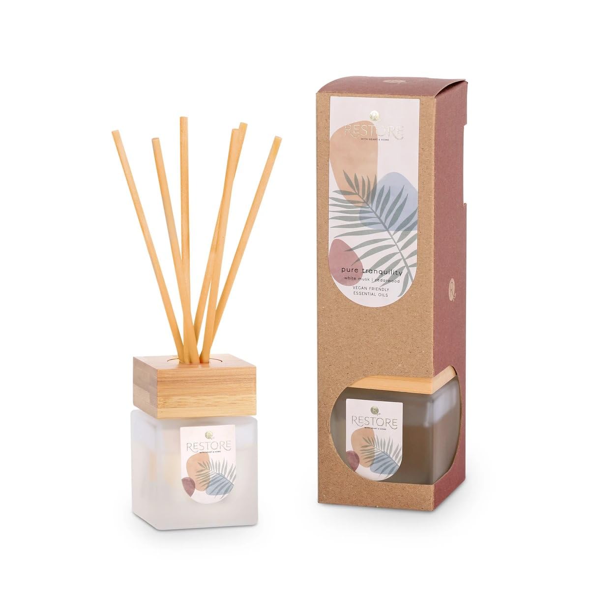 Heart And Home Heart & Home Restore Reed Diffuser – Vegan Friendly, Natural Essential Oils, Long-Lasting Scent, Elegant Home Fragrance – Ideal For Relaxation & Gift Giving (Pure Tranquility)