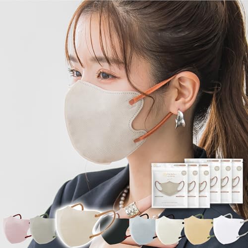 [一木良品] マスク【秋冬向け保湿性改良済み】3Dマスク60枚入 (10枚×6パック）不織布マスク 立体マスク バイカラー 小顔マスク カラーマスク【適格請求書発行事業者】敏感肌向け 耳紐同色 柔らかい耳紐 痛くなりにくい 血色マスク 肌にやさしい 息がしやすい メイクが付きにくい 3層構造 普通サイズ 男女兼用 PM2.5/花粉/微粒子対応 (グレージュ)のサムネイル