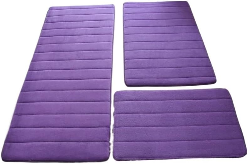 Miniatura 7 de Alfombra antideslizante de Baño De Espuma Viscoelástica, Tapete Moderno, Antideslizante, 3 Unidades Por Juego Alfombras de Baño (Color Rojo Vino 3