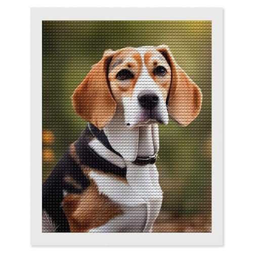 Peinture diamant motif chien beagle pour sublimer le salon de la maison