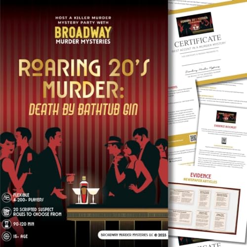 Roaring 20s Murder Mystery Game | A 1920s-Themed Party Kit | Interactive Detective Dinner Party Game | Flexible Number of Players 4-20