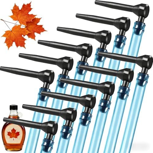 Maple Syrup Tapping Kit 12 Pack, Maple Syrup Taps Spile Kit - Include 12 Tube + 12 Tap, Food - Grade Plastic Spiles with Anti - Slip Design - Easy Operation, for Winter and Spring Tapping