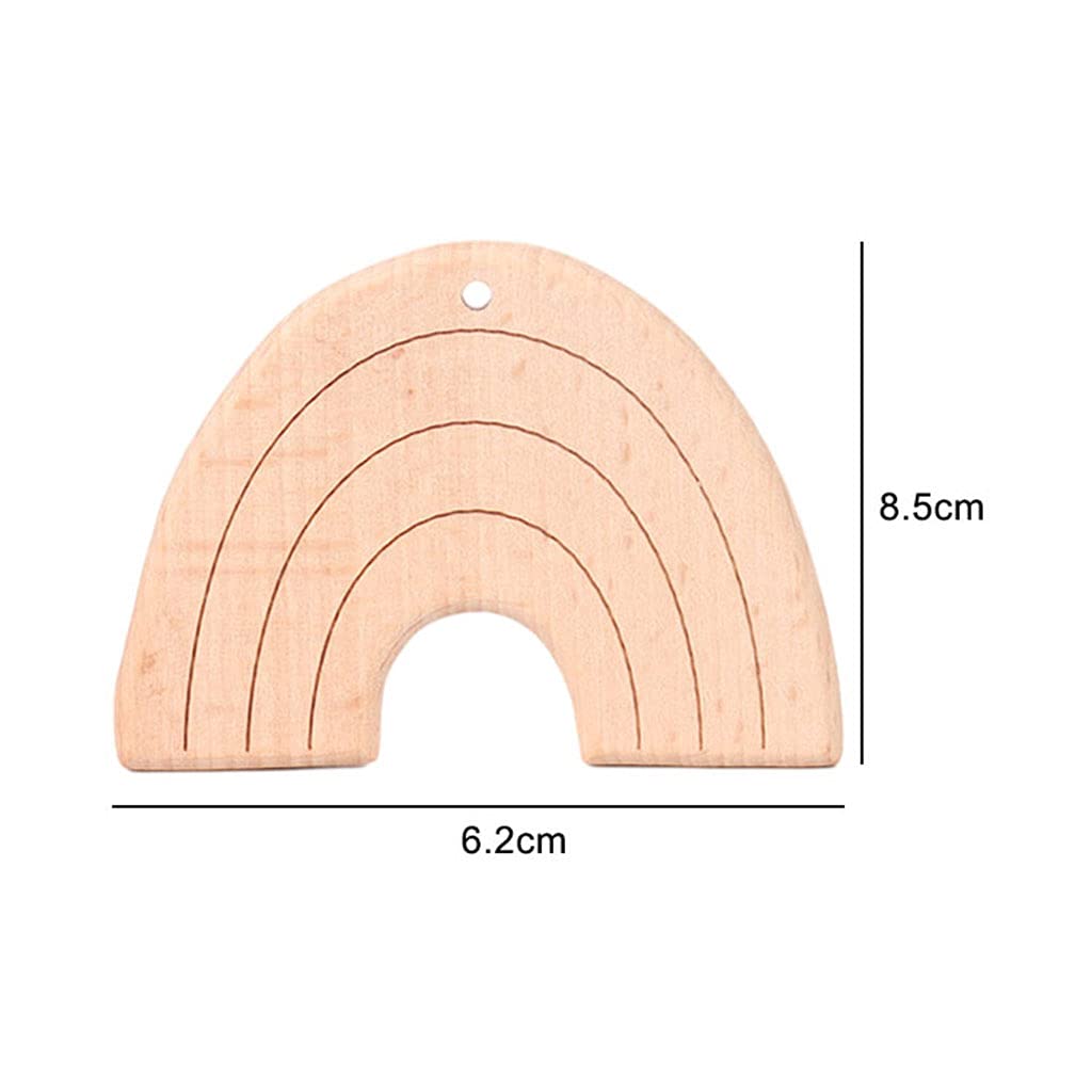 10 Pièces Anneau de Dentition Bébé Jouet Mâchouiller Bois Silicone sans BPA Motif pour Enfant 312 Mois Cadeau Fête Bébé