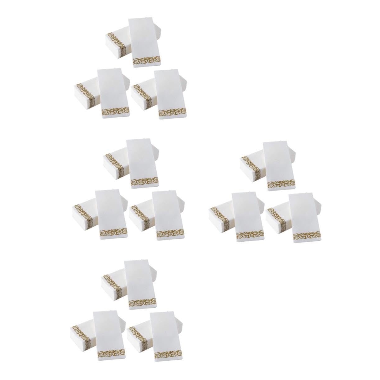 300 Pièces Serviettes Papier Imprimées Pliées avec Motifs Européens Dorés pour Mariages Anniversaires et Dîners Formels