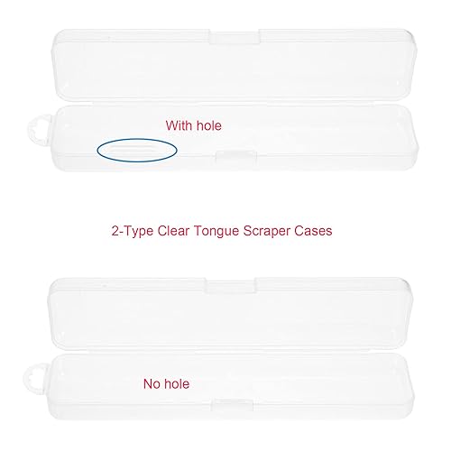 Miniatura 7 de 4 piezas de tamaño de viaje para raspador de lengua, contenedor portátil transparente para limpiador de lengua, caja de transporte de cepillos de