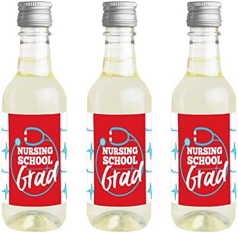 Big Dot of Happiness Nurse Graduation - Mini Wine and Champagne Bottle  Label Stickers - Medical Nursing Graduation Party Favor Gift for Women and  Men ...