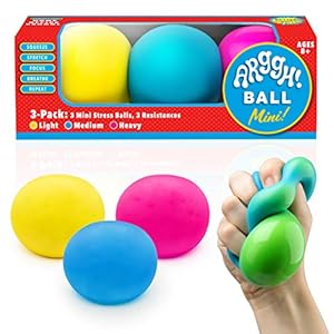 Power Your Fun Arggh Mini Stress Balls for Adults and Kids – 3pk Squishy Stress Balls with Light, Medium, Heavy…