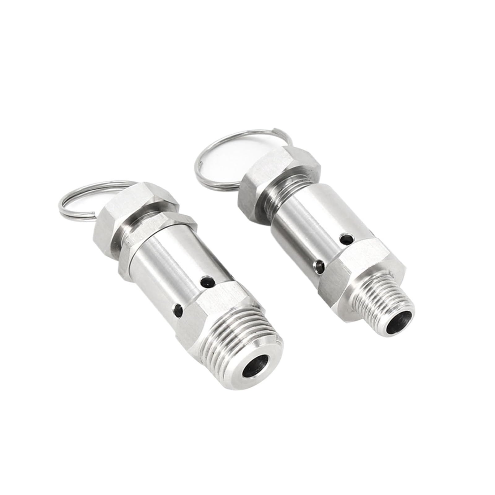 Válvula de Seguridad de Alivio de presión con Resorte Sanitario de Acero Inoxidable 304 Ajustable, Macho NPT de 1/4", 3/8" y 1/2" for compresor de Aire(1/4",8-12 Bar Adjustable)