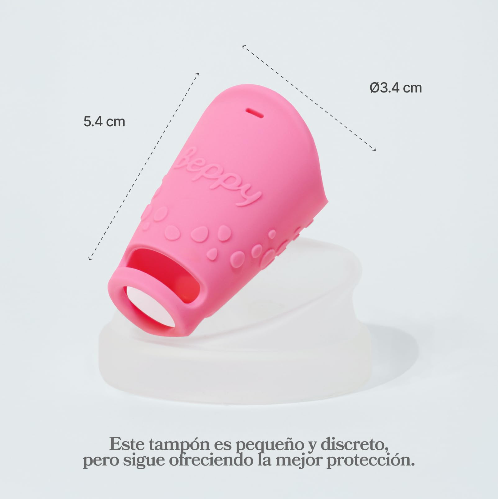 Beppy Hollow Tampon - Tampón de silicona - Tampón reutilizable (Rosa)