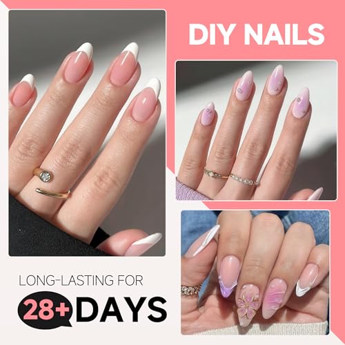 Image of UNA GELLA Short Almond Nail Tips, 504PCS Long Lasting Short Almond Soft Gel Full Cover Nails Tips False Nails Clear Acrylic Gelly Tips for Acrylic Nail Extensions Press On Nails, 12 Sizes