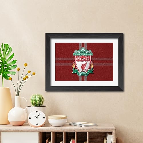 Image of TenorArts Liverpool Football Club Poster 3D Leather Textured Logo Laminated Photo Frame Painting with Matt Finish Black Textures(12 inches x 9inches)