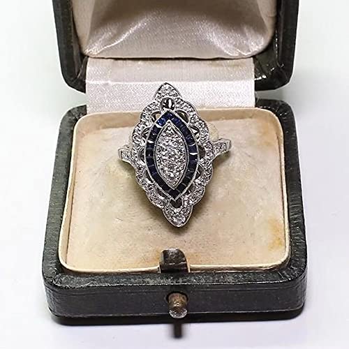 Bague argent 925 saphir anti-ternissement ajustable taille 6-10