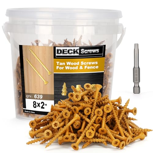 Bobibbi #8 X 2’ 5LB Deck Screws #8 X 2’’, T25 Star Torx Drive Flat Head Wood Screws cover