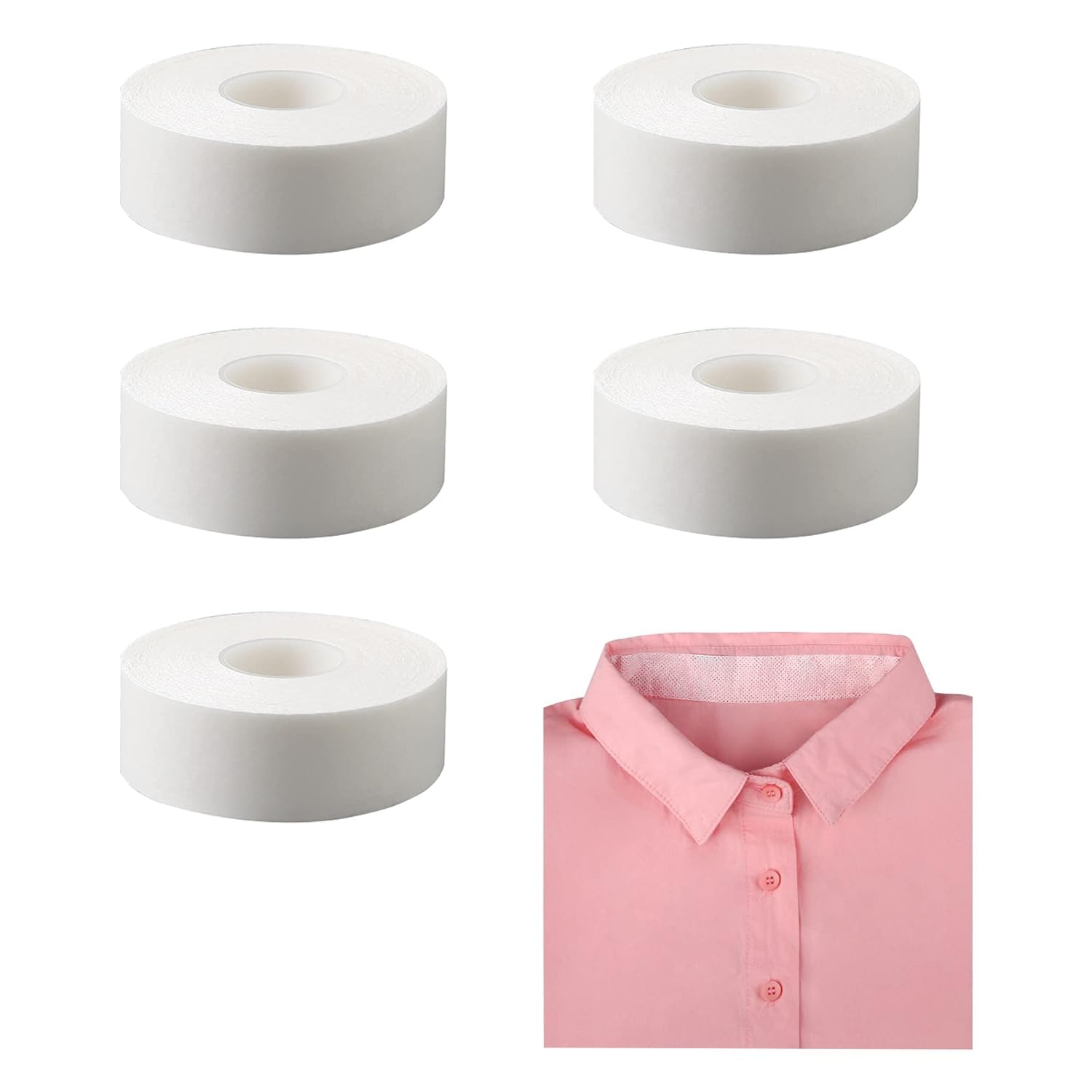 ESTAMINE Collar Protector Sweat Pads, Disposable Shirt Neck Liner, Hat Shirt Collar Sweat Protectors for Shirt Collar Hat Brims 3M (PACK OF 2)